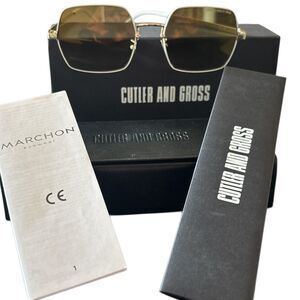 Cutler and Gross Sunglasses CG13000S 004 Gold White Metal Frame
